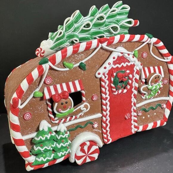 NWT Rare Retired-Dillards Trimsetter Gingerbread Camper Light Up LED 12.5. X 10 - Picture 9 of 10